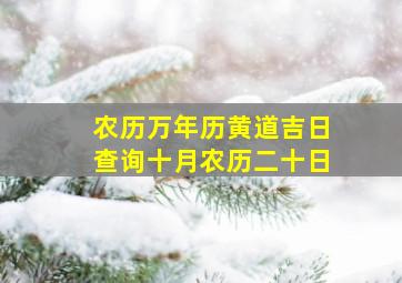 农历万年历黄道吉日查询十月农历二十日