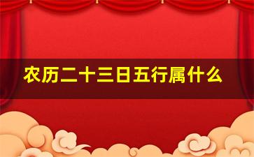 农历二十三日五行属什么