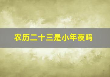 农历二十三是小年夜吗