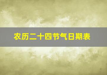 农历二十四节气日期表