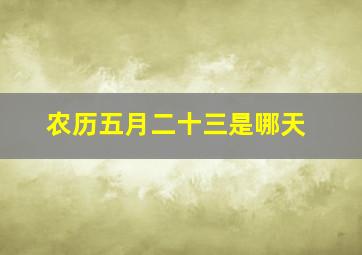 农历五月二十三是哪天