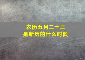 农历五月二十三是新历的什么时候