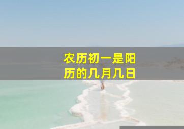 农历初一是阳历的几月几日