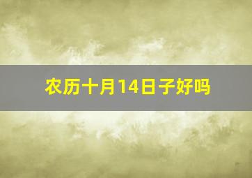 农历十月14日子好吗