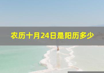 农历十月24日是阳历多少