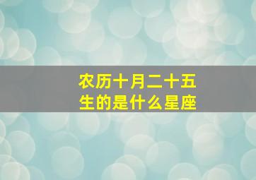 农历十月二十五生的是什么星座