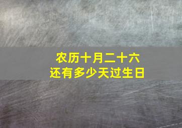 农历十月二十六还有多少天过生日