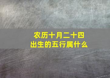 农历十月二十四出生的五行属什么