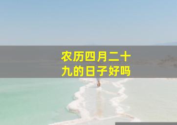 农历四月二十九的日子好吗