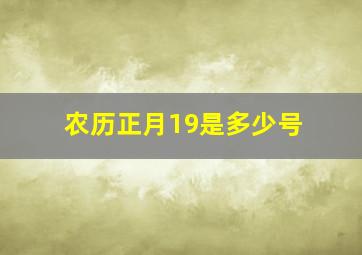 农历正月19是多少号