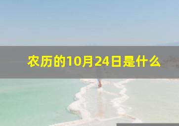 农历的10月24日是什么