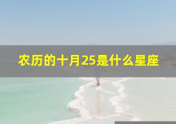 农历的十月25是什么星座