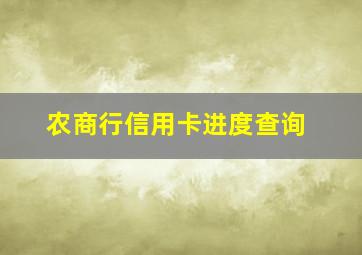 农商行信用卡进度查询