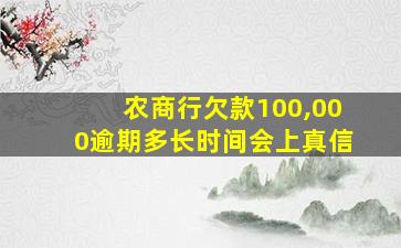 农商行欠款100,000逾期多长时间会上真信