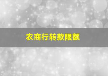 农商行转款限额