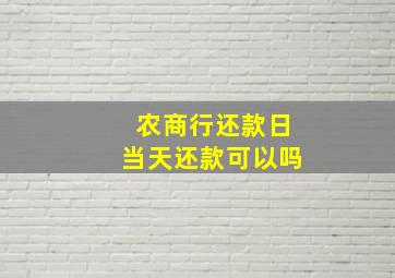 农商行还款日当天还款可以吗