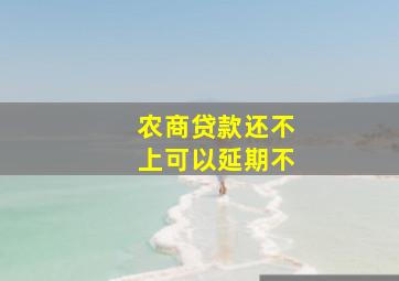 农商贷款还不上可以延期不