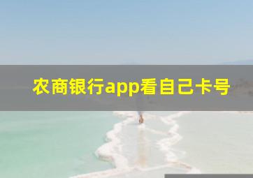 农商银行app看自己卡号