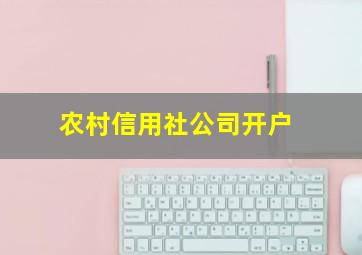 农村信用社公司开户