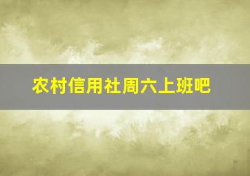 农村信用社周六上班吧