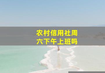 农村信用社周六下午上班吗