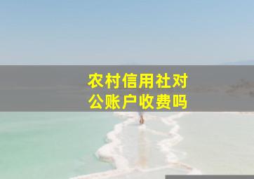 农村信用社对公账户收费吗