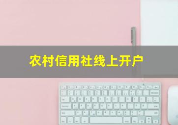 农村信用社线上开户