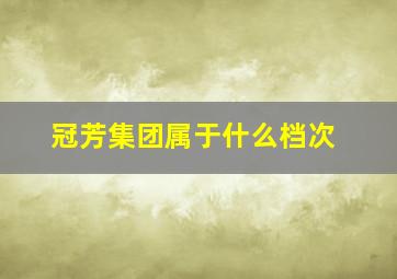 冠芳集团属于什么档次