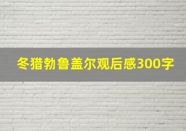 冬猎勃鲁盖尔观后感300字