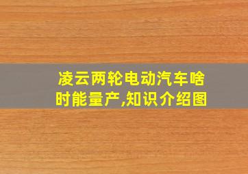 凌云两轮电动汽车啥时能量产,知识介绍图