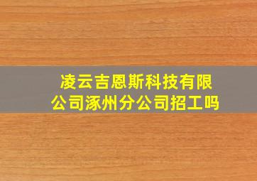 凌云吉恩斯科技有限公司涿州分公司招工吗