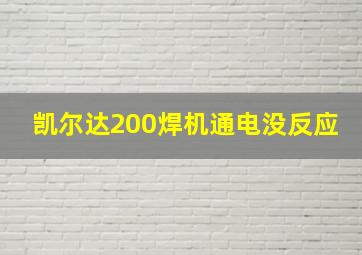 凯尔达200焊机通电没反应