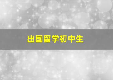 出国留学初中生