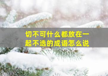 切不可什么都放在一起不选的成语怎么说