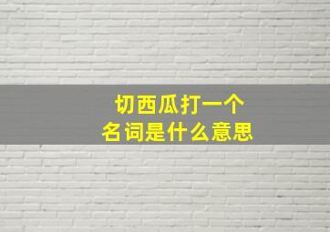 切西瓜打一个名词是什么意思