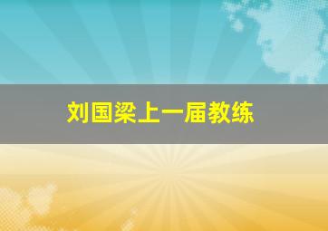 刘国梁上一届教练