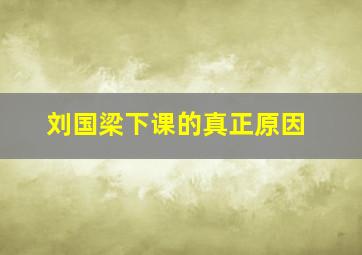 刘国梁下课的真正原因