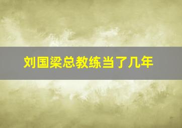 刘国梁总教练当了几年