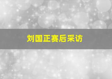 刘国正赛后采访