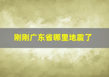 刚刚广东省哪里地震了