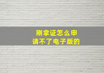 刚拿证怎么申请不了电子版的