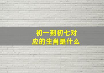 初一到初七对应的生肖是什么