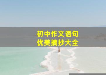 初中作文语句优美摘抄大全