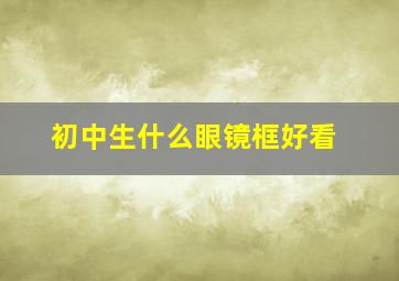 初中生什么眼镜框好看