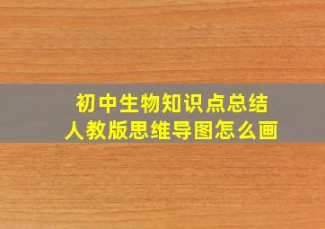 初中生物知识点总结人教版思维导图怎么画