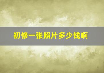 初修一张照片多少钱啊