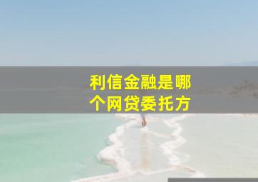 利信金融是哪个网贷委托方