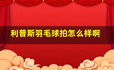 利普斯羽毛球拍怎么样啊