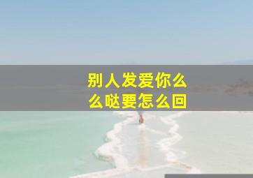 别人发爱你么么哒要怎么回