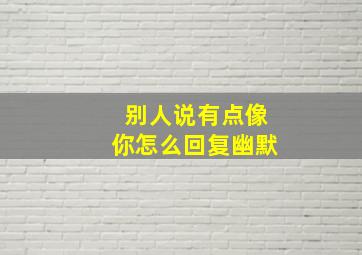 别人说有点像你怎么回复幽默